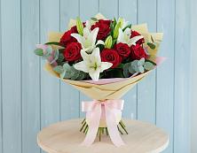 Букет цветов из:  Лилии и Розы #REPLACE_PRED# Большом Сорокино