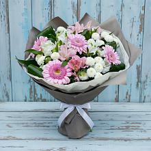 Букет цветов из:  Герберы, Альстромерии и Хризантемы в Большом Сорокино