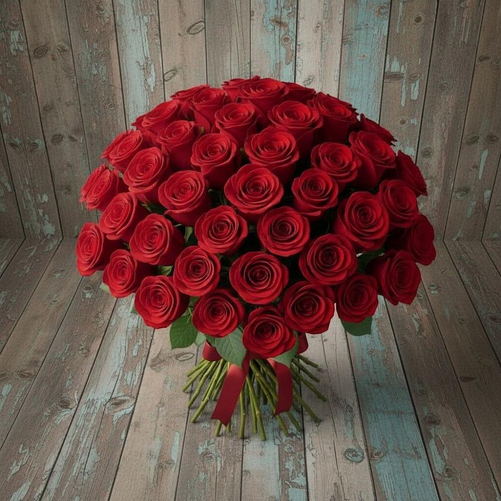 Букет 55 Красных роз Фридом в Большом Сорокино