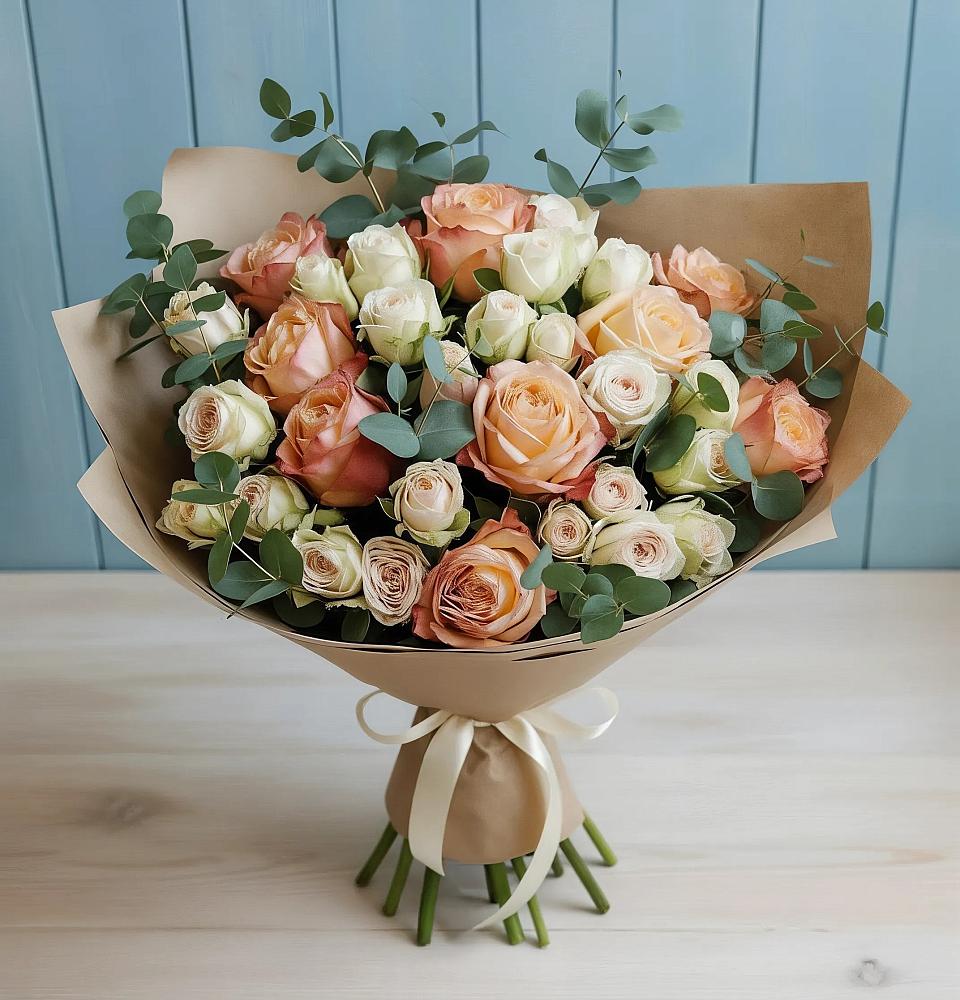 Букет цветов из: Альстромерии и Розы в Большом Сорокино