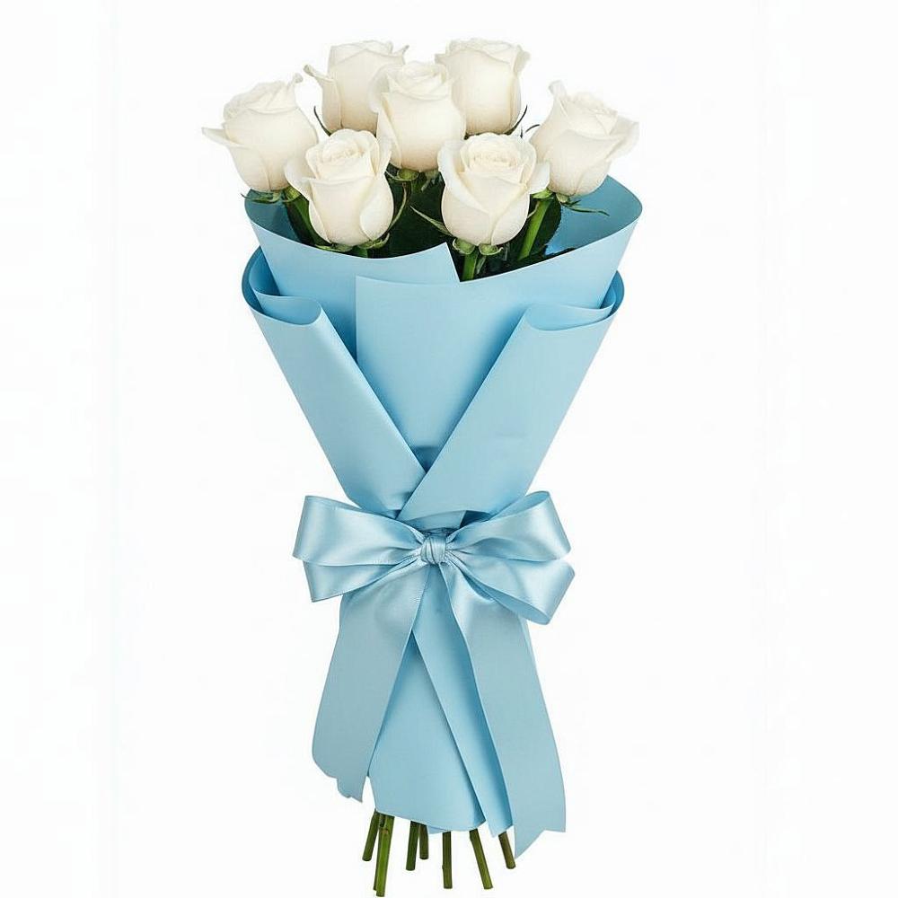 Букет 7 белых роз Проуд в Большом Сорокино