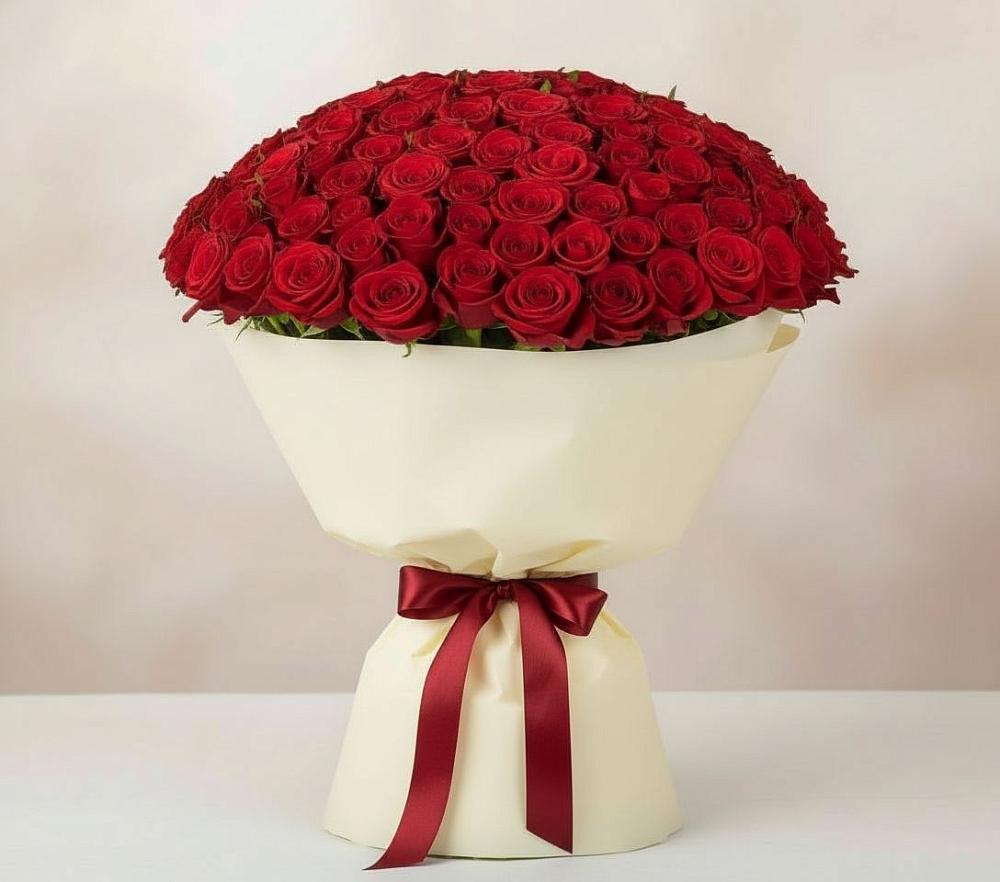 Букет 101 Красная роза Милано в Большом Сорокино