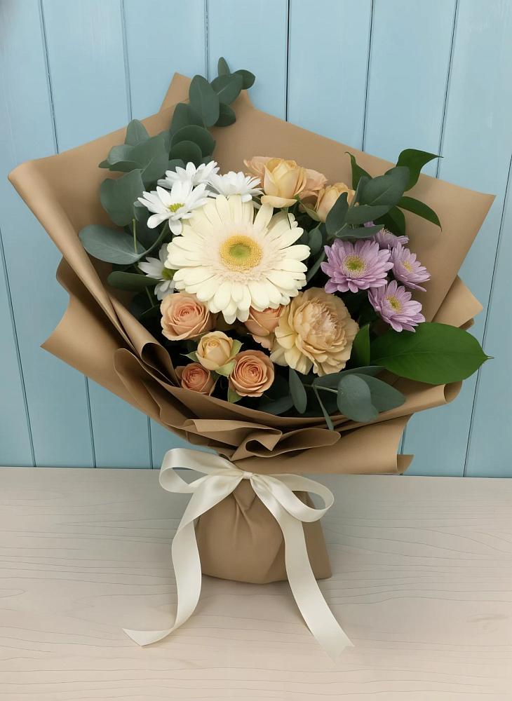 Букет цветов из: Герберы и Хризантемы в Большом Сорокино