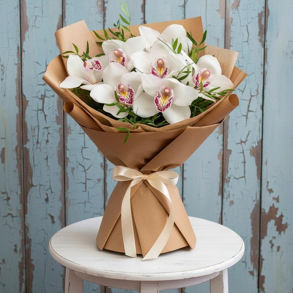 Букет цветов из: Орхидеи и Розы в Большом Сорокино