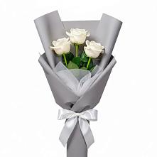 Букет 3 белые розы #REPLACE_PRED# Большом Сорокино