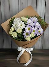 Букет цветов из:  Хризантемы и Розы в Большом Сорокино