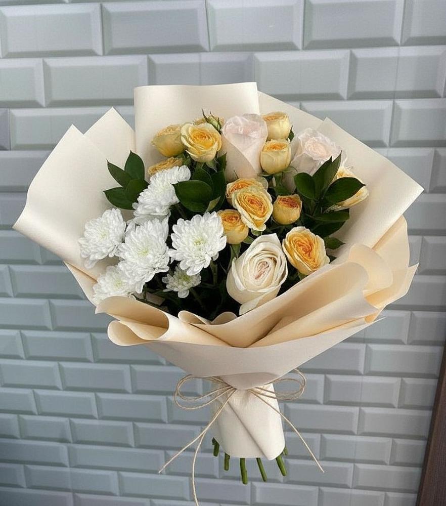 Букет цветов из: Розы и Хризантемы в Большом Сорокино