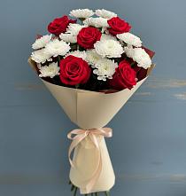 Букет цветов из:  Розы и Хризантемы в Большом Сорокино