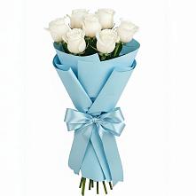 Букет 7 белых роз Проуд в Большом Сорокино