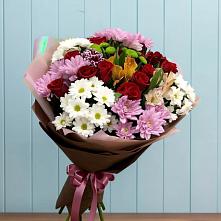 Букет цветов из:  Розы, Хризантемы и Альстромерии в Большом Сорокино