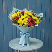 Букет цветов из:  Альстромерии и Хризантемы в Большом Сорокино