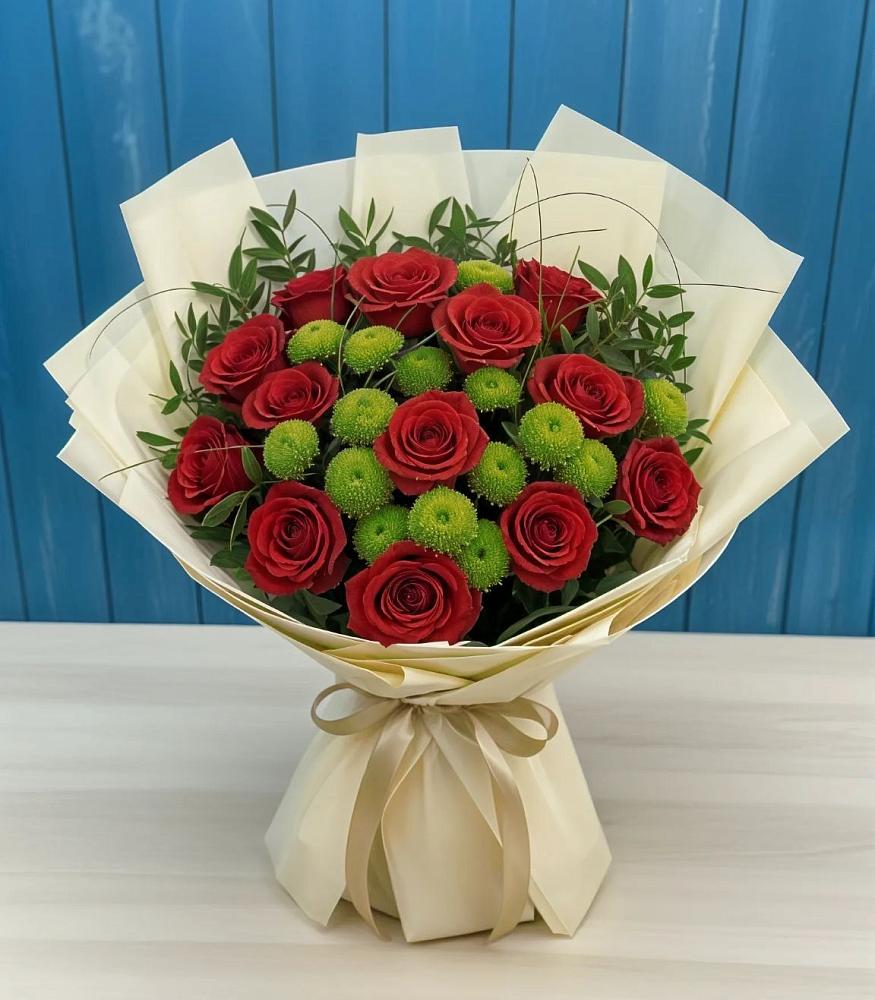 Букет цветов из: Розы и Хризантемы в Большом Сорокино